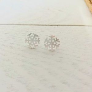 Silver Plated Snowflake Earrings